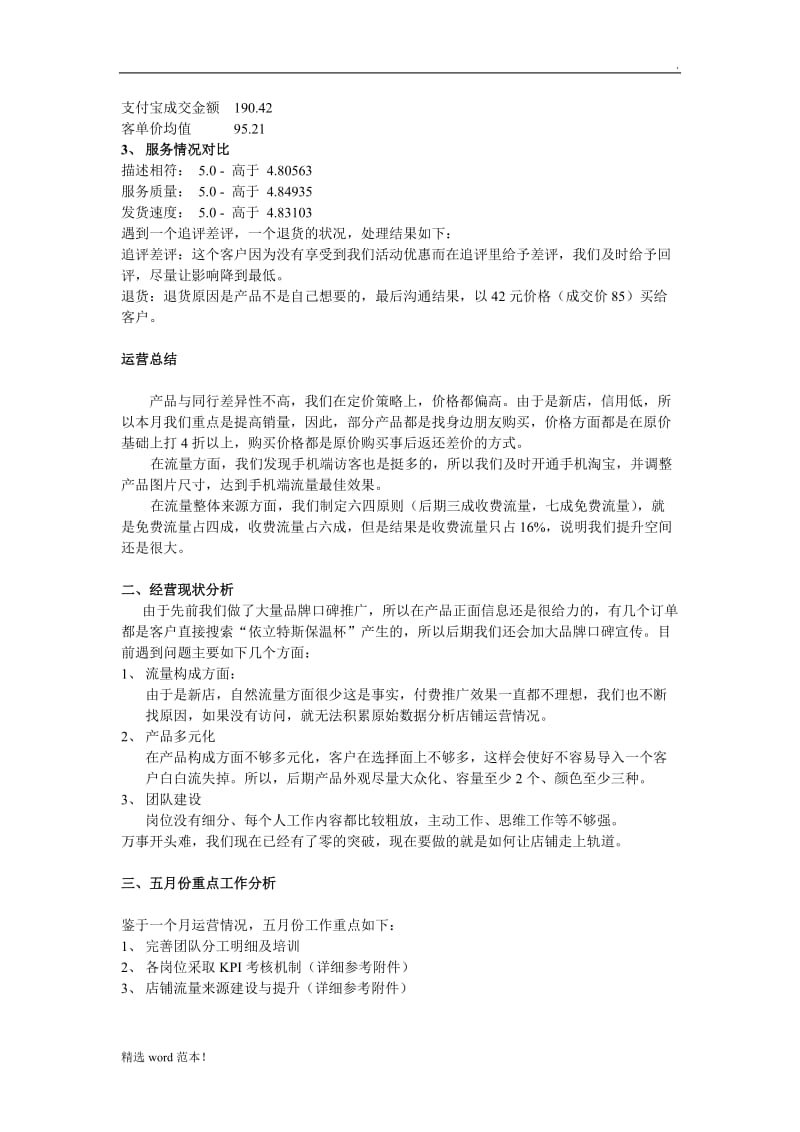 淘宝店铺运营总结与分析报告.doc_第2页