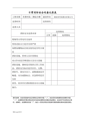 日常消防安全巡查記錄表.doc