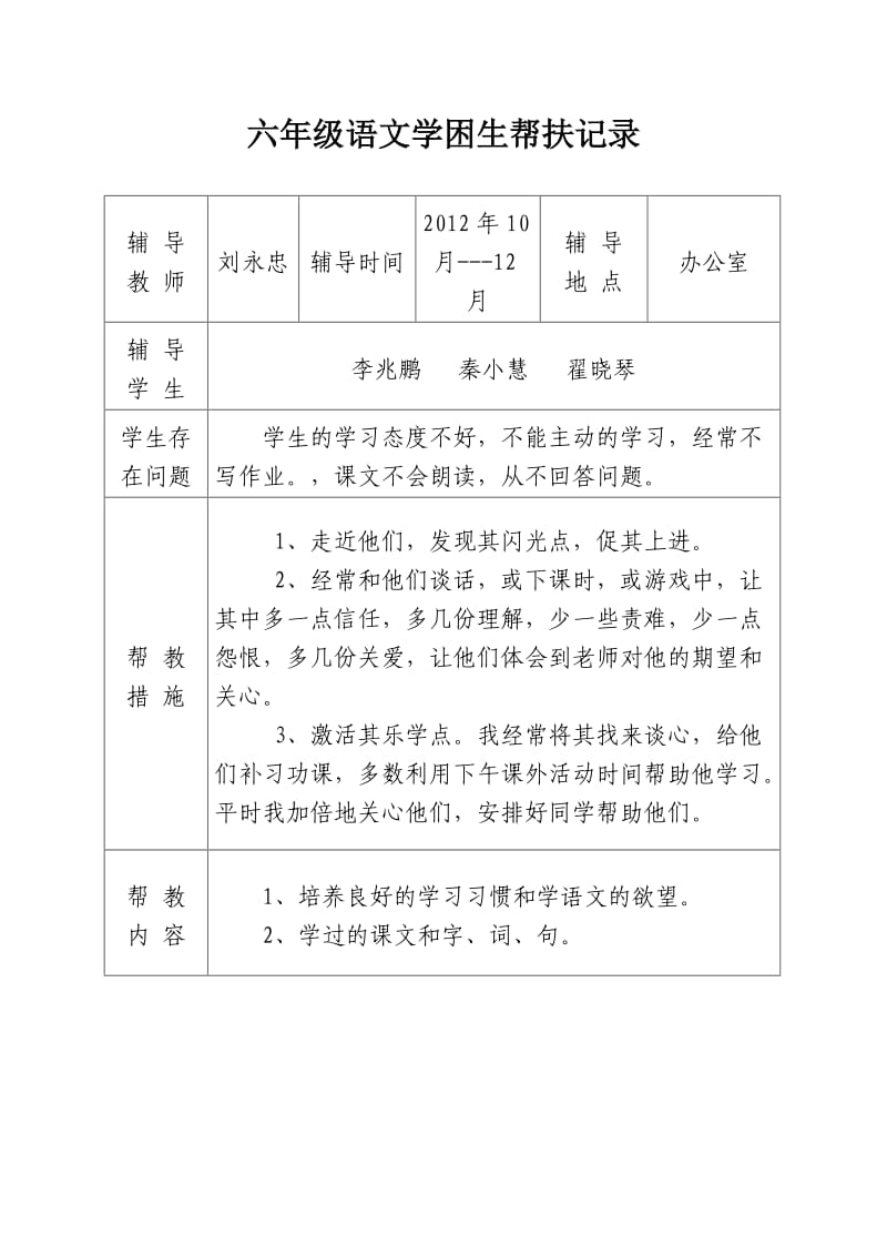 六年级英语学困生帮扶记录.doc_第3页