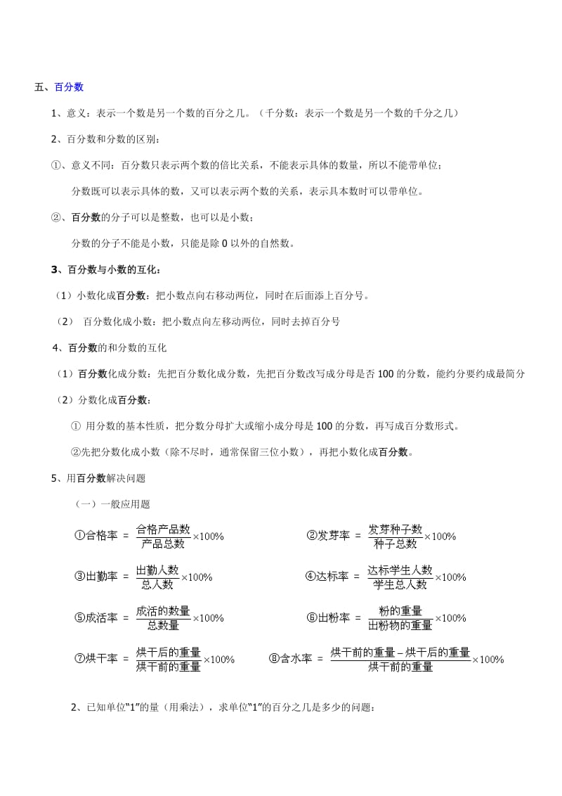 六年级百分数知识点总结.doc_第1页