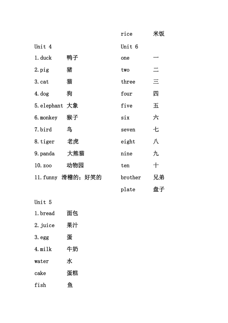 人教版小学英语三年级上册单词表.doc_第2页