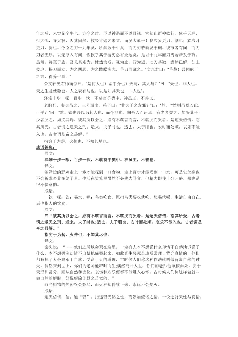 庖丁解牛挖空训练(包括字词句式成语).doc_第2页