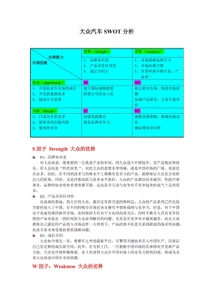 大眾汽車SWOT分析.doc