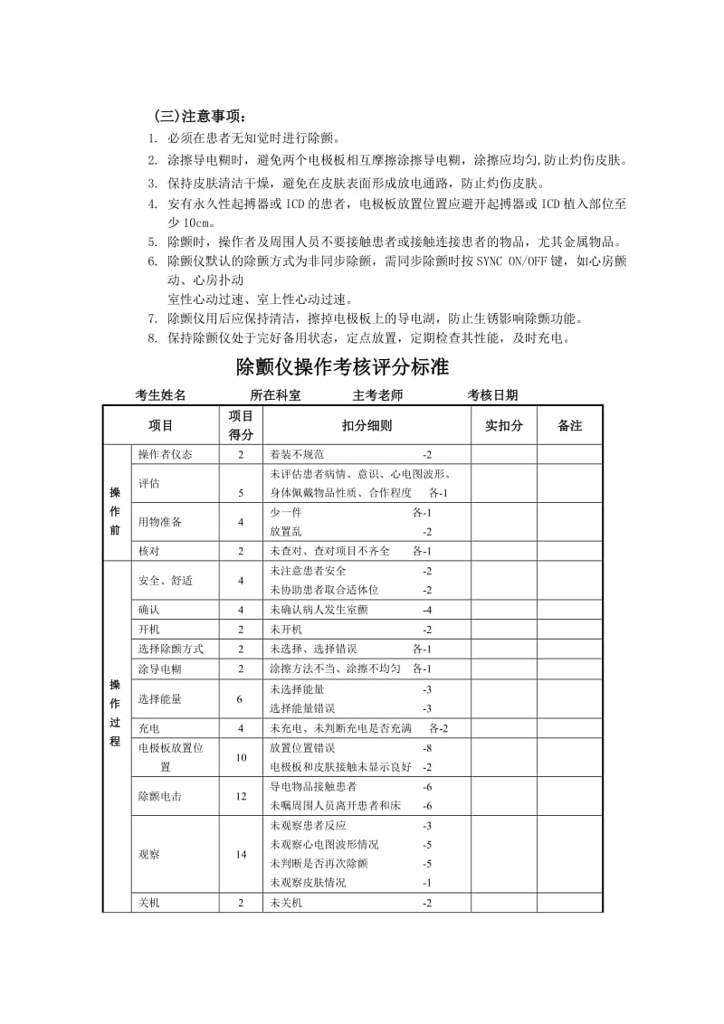 除颤仪操作流程及考核标准.doc_第2页