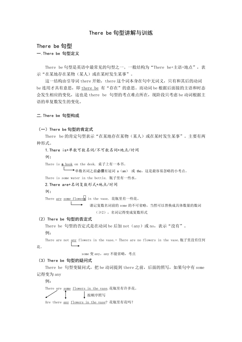 Therebe句型讲解与训练.doc_第1页