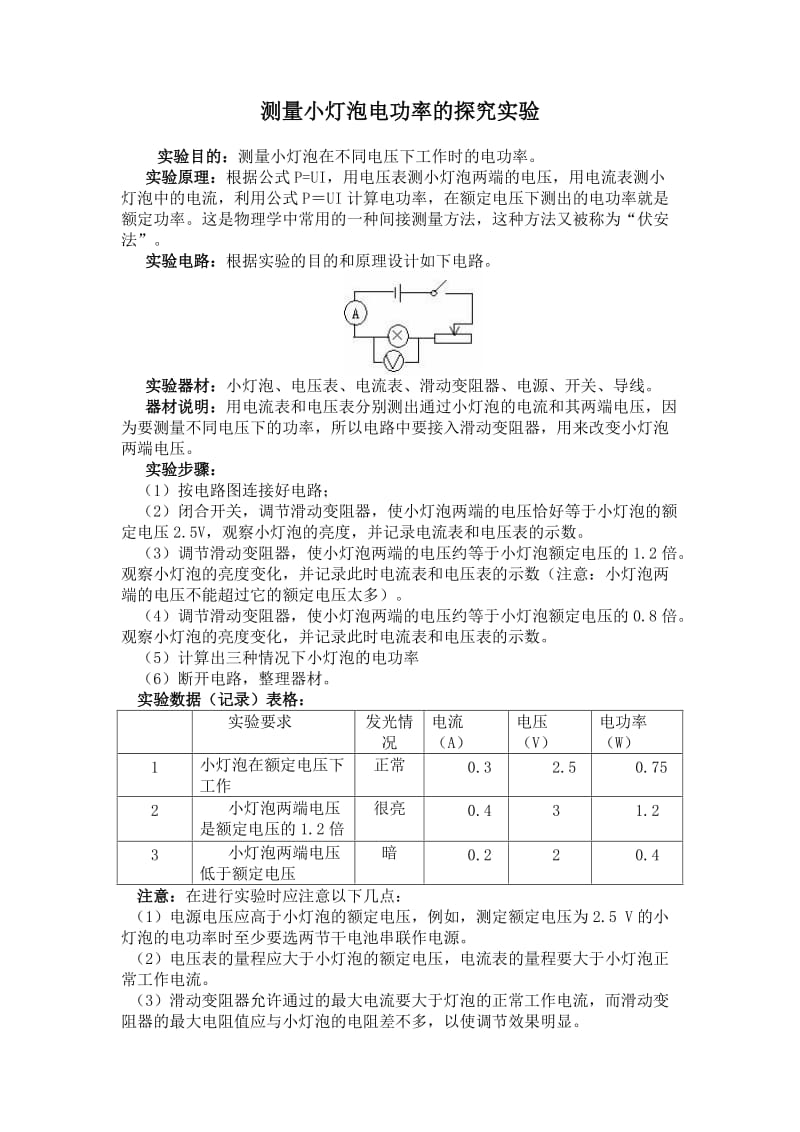 测量小灯泡电功率的探究实验.doc_第1页