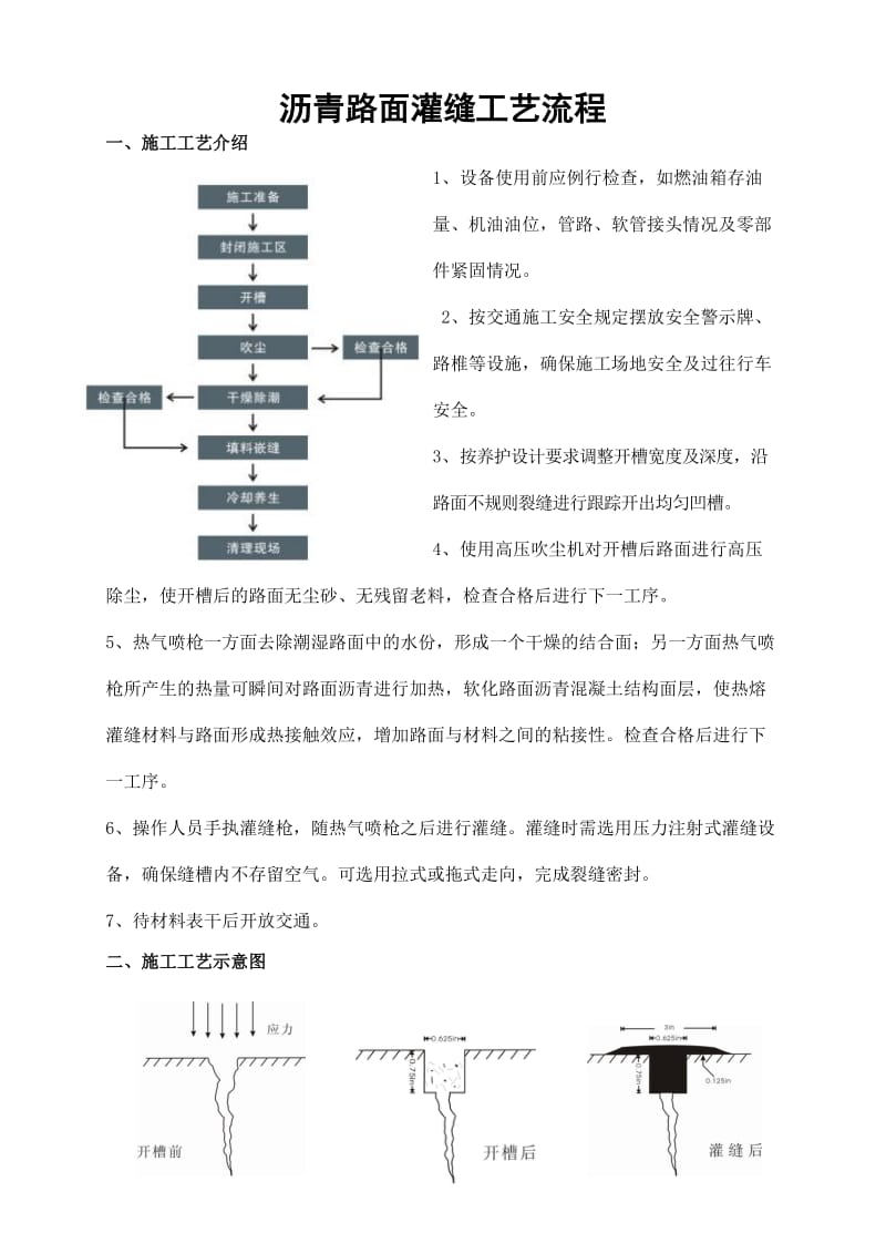 沥青路面灌缝工艺流程.doc_第1页