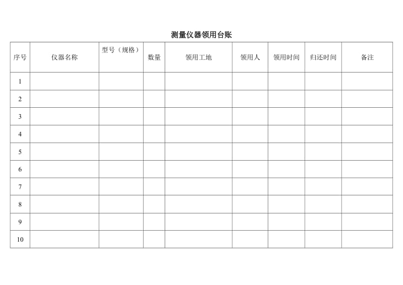 测量仪器领用台账.doc_第1页