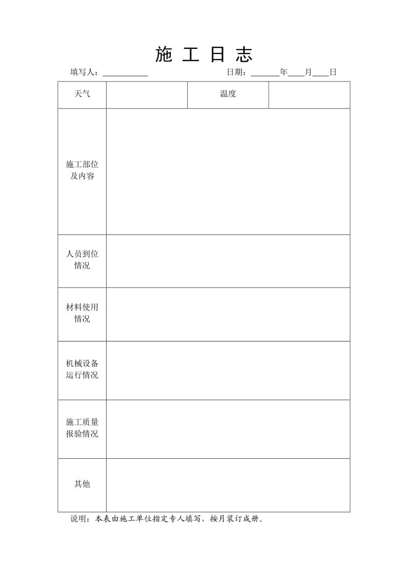 水利工程施工日志.doc_第1页