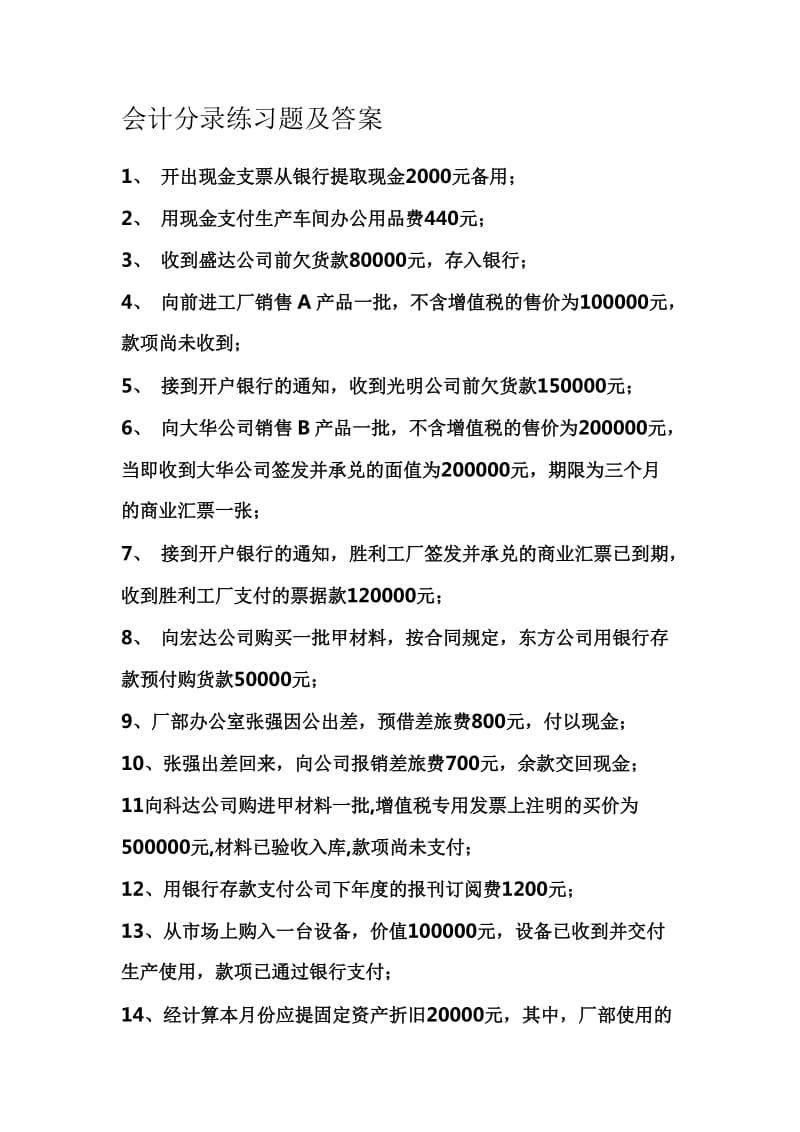 简单会计分录练习.doc_第1页