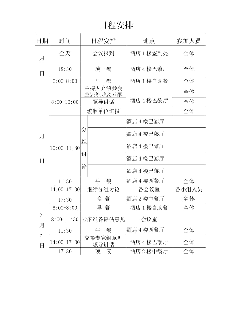 项目评审会会议日程安排.doc_第3页