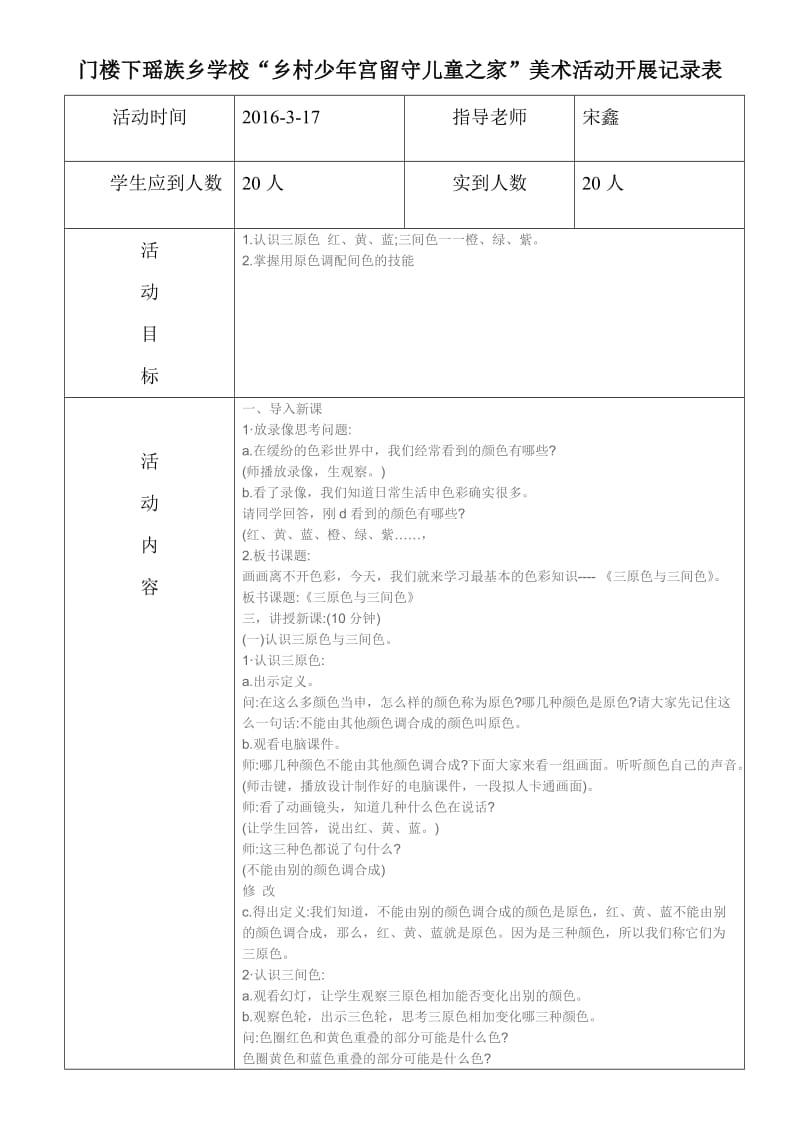 2016年上期少年宫(美术)活动教案.doc_第1页