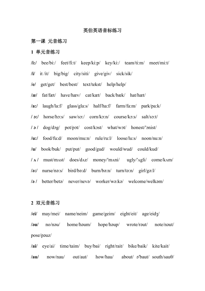 国际音标的拼读练习.doc_第1页