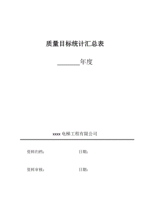 2017年電梯公司質(zhì)量目標統(tǒng)計表.doc