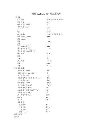 解放CA1121J型6噸載重汽車.doc