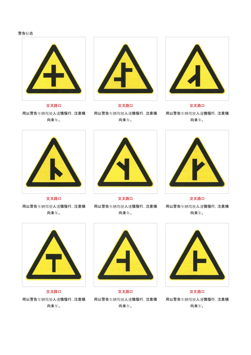交通标志图与含义~大全.doc_第1页