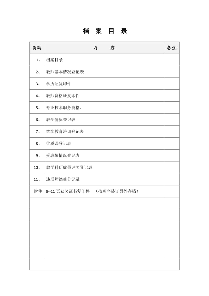 教师个人档案成表(空白).doc_第2页