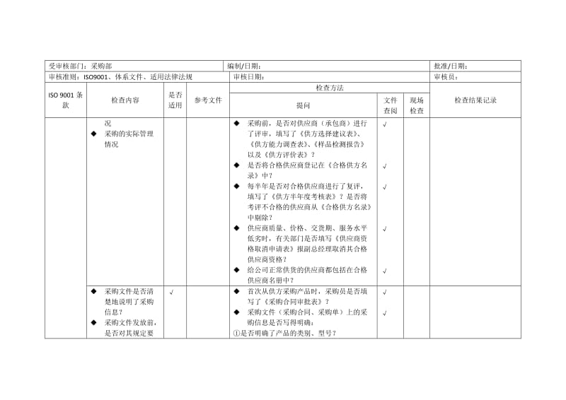 采购部审核检查表.doc_第3页