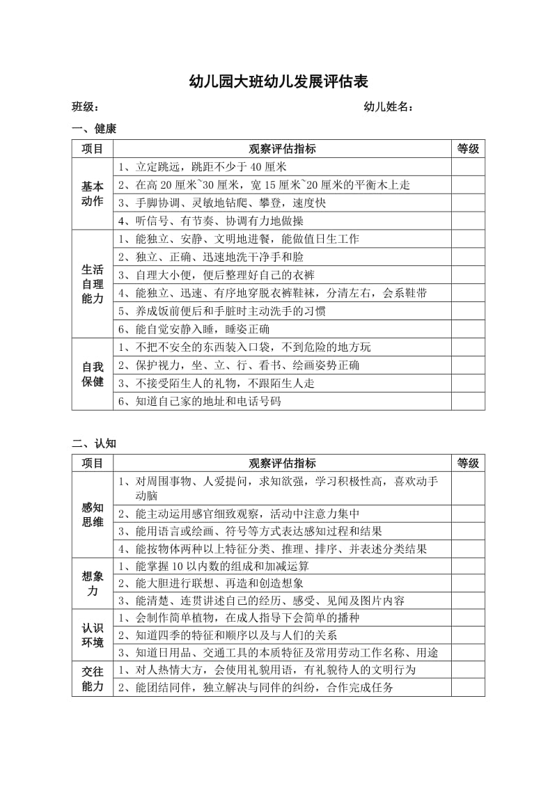 五大领域测评表.doc_第1页