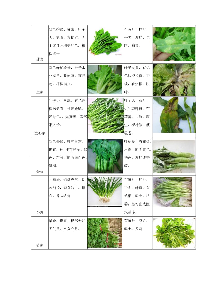 蔬菜采购验收标准及输出管理详尽版.doc_第3页