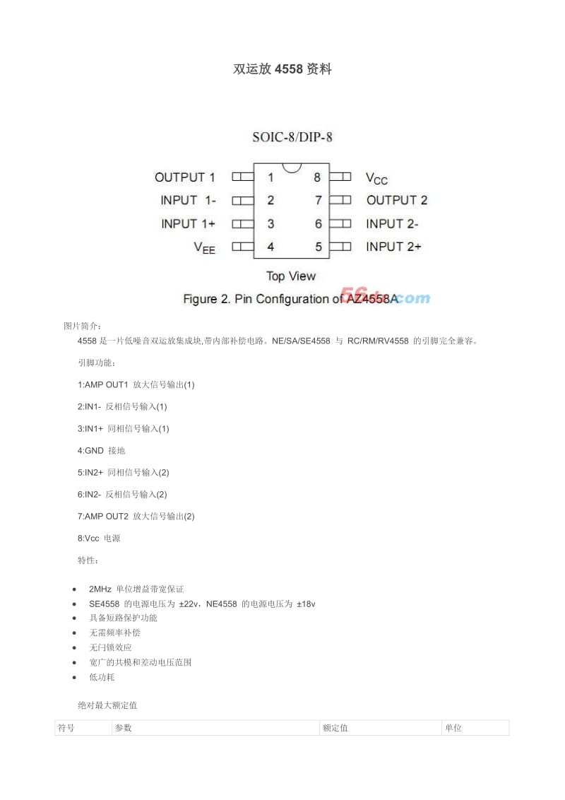 双运放4558资料.doc_第1页