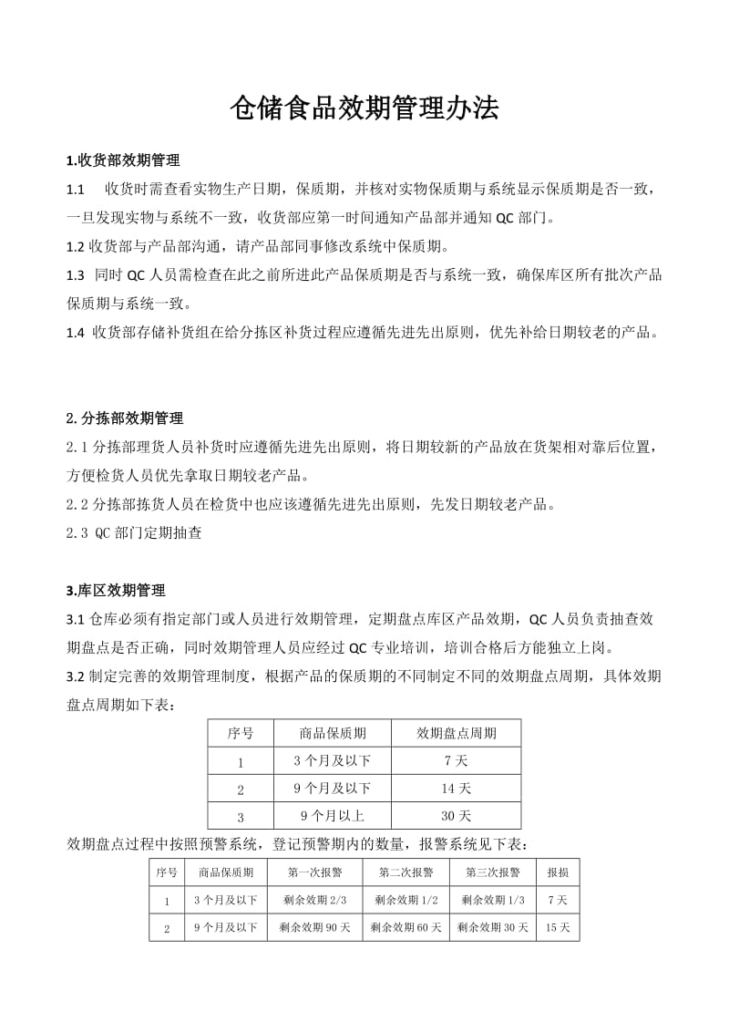 仓储食品效期管理办法.doc_第1页