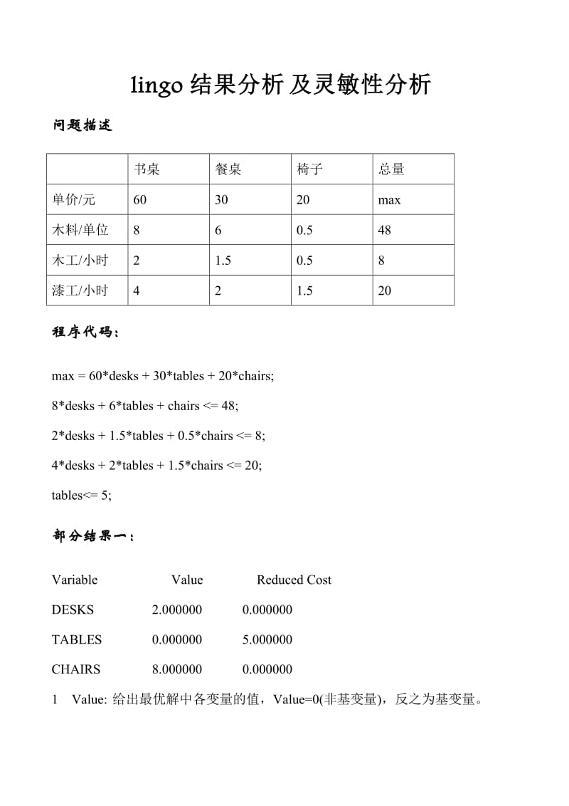 lingo结果分析及灵敏性分析.doc_第1页