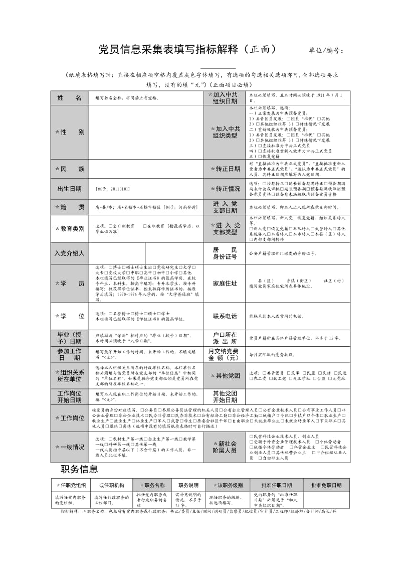 党员信息采集表【模板】.doc_第1页