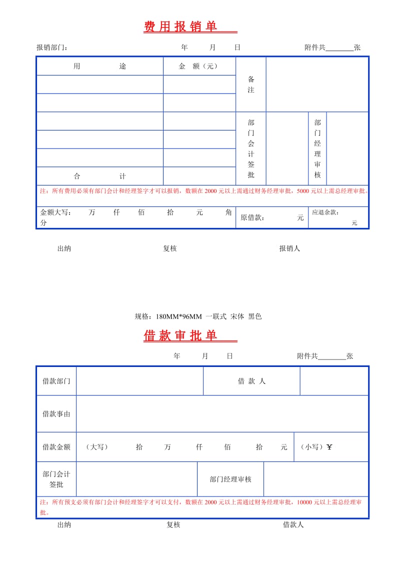 费用报销单据.doc_第1页