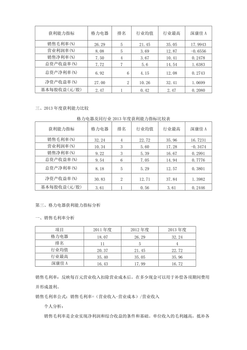 格力电器获利能力分析.doc_第2页