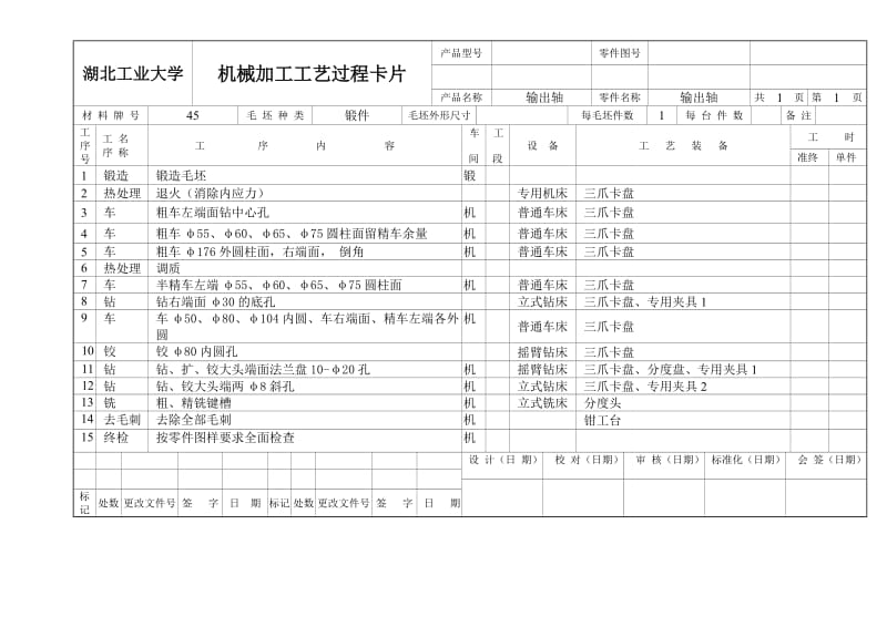 机械加工工艺卡片实例.doc_第1页