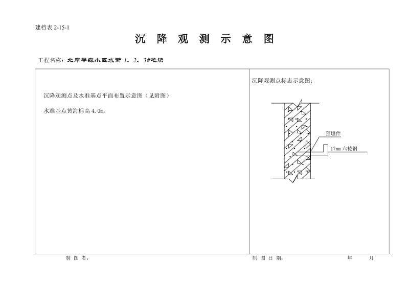 一份详细填写好的沉降观测记录表.doc_第1页