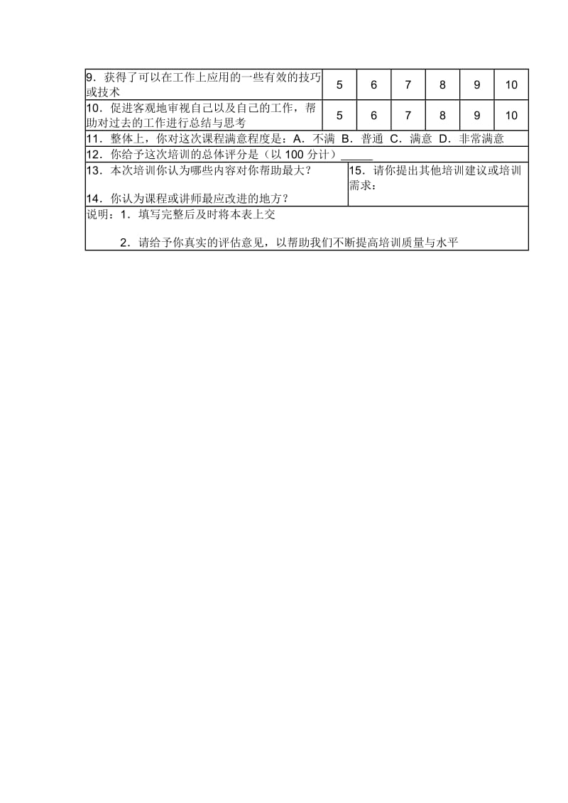 员工培训效果评价表.doc_第2页