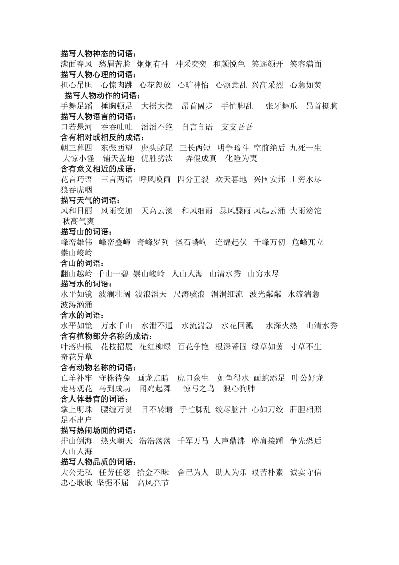 常用四字词语归类.doc_第1页