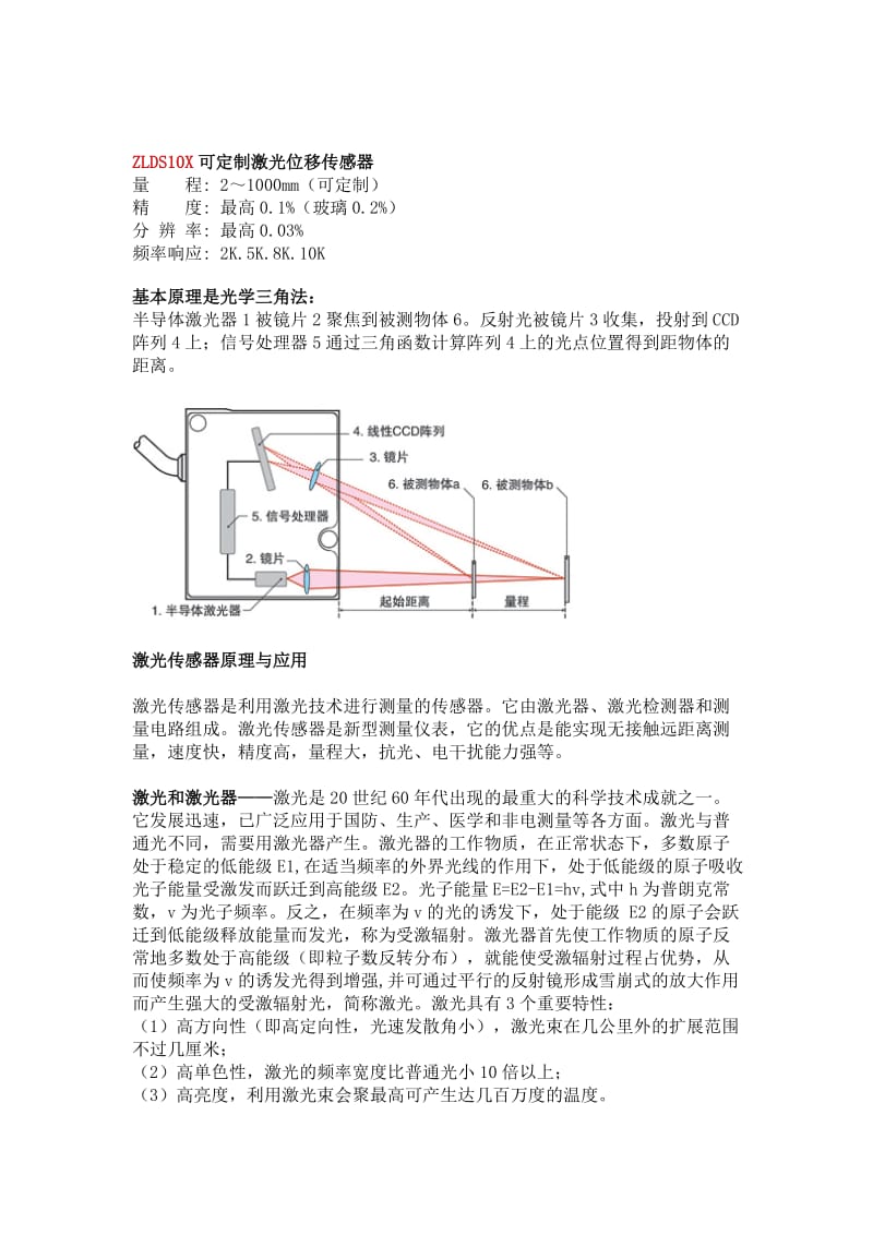 激光位移传感器的工作原理.doc_第1页