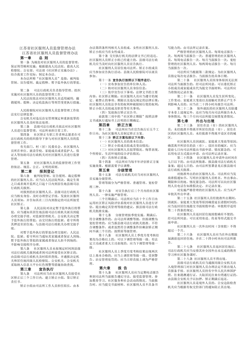 江苏省社区服刑人员监督管理办法.doc_第1页