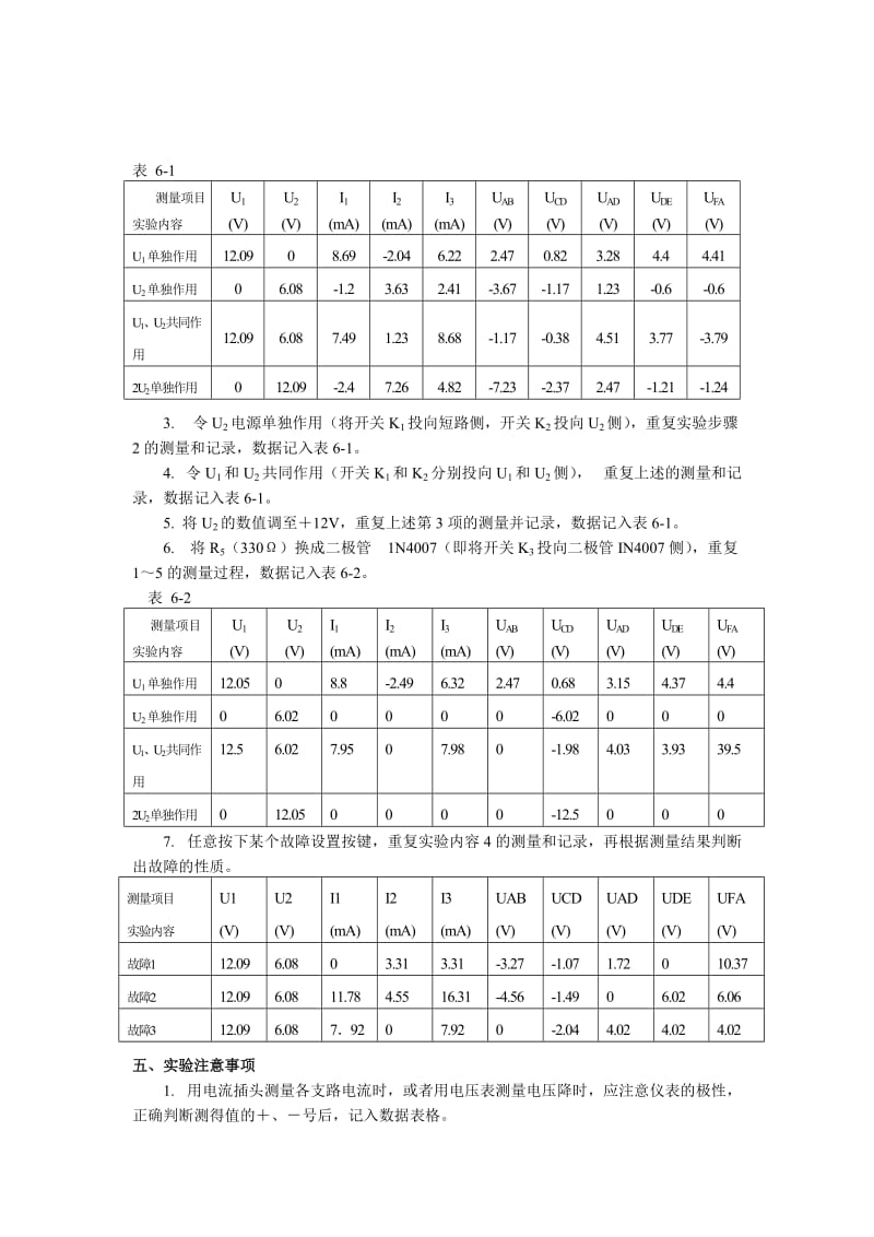 实验四叠加原理的验证.doc_第2页