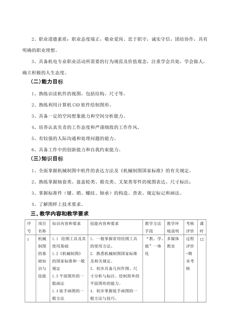 机械制图与CAD-课程标准.doc_第2页