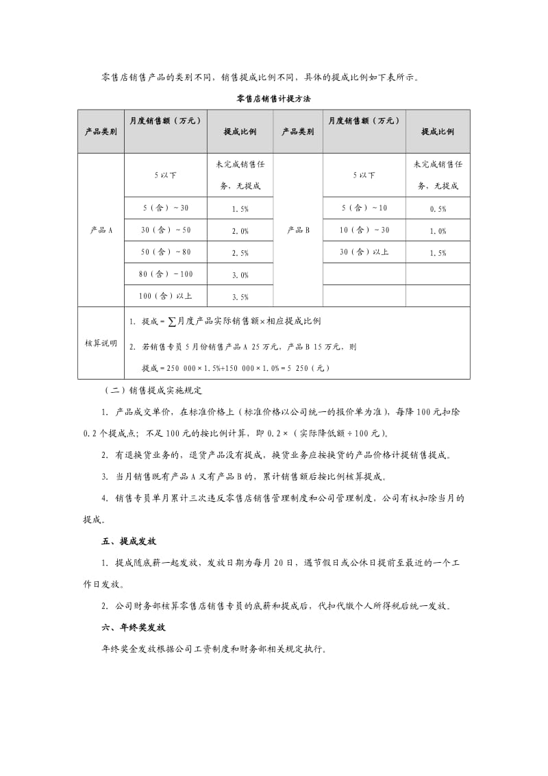 零售店销售提成方案设计(附表6张及考核基数).doc_第3页