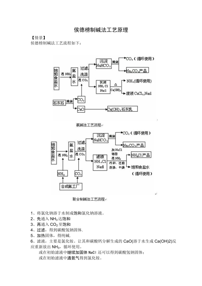 侯德榜制碱法工艺流程.doc_第1页