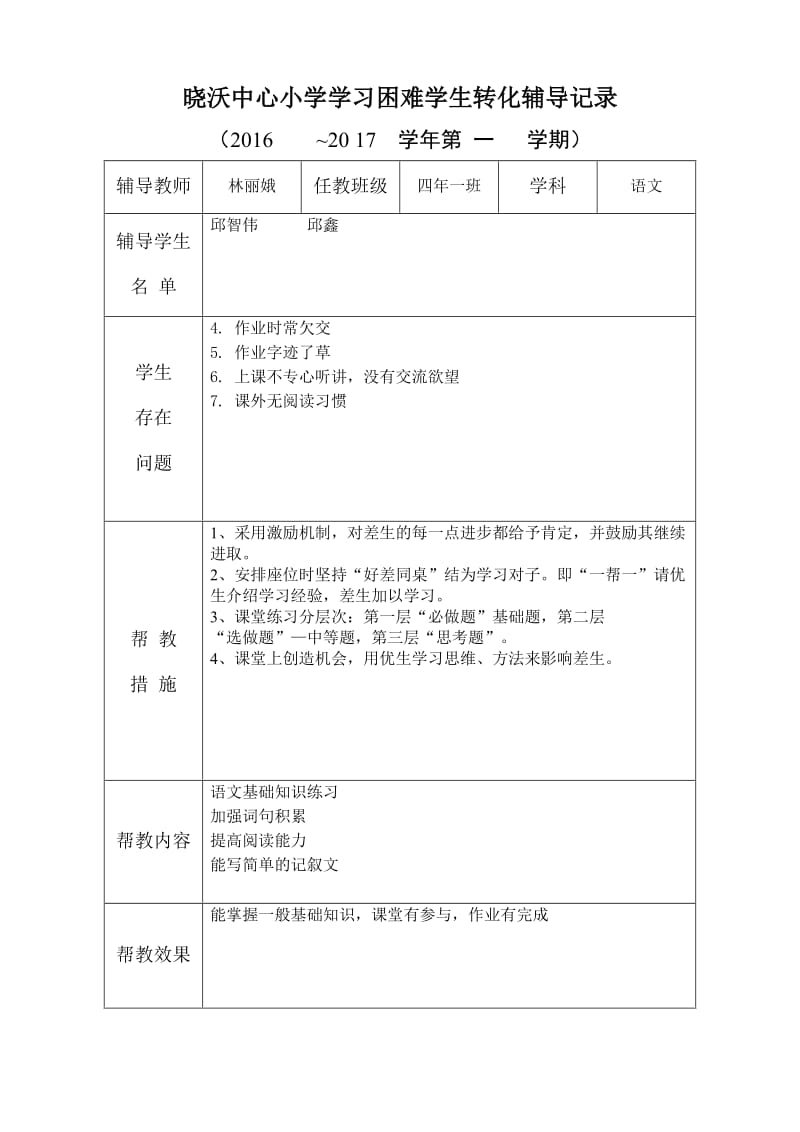 学习困难学生转化辅导记录.doc_第2页