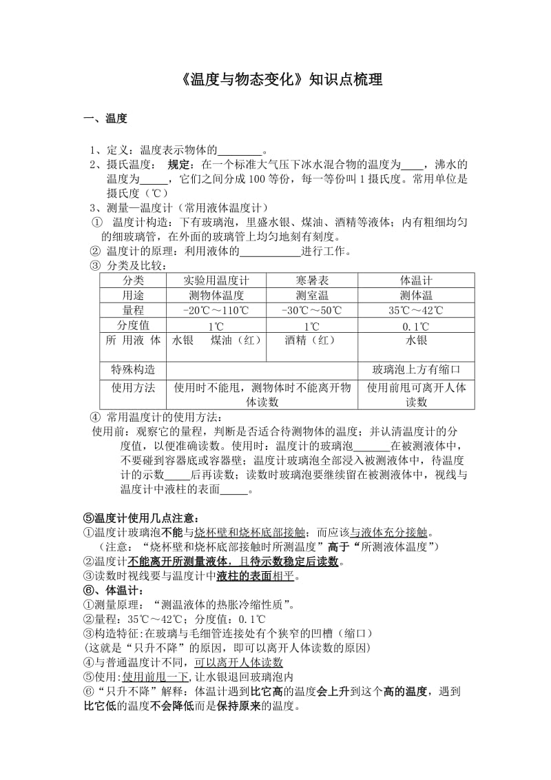 《温度与物态变化》知识点梳理非常好.doc_第1页