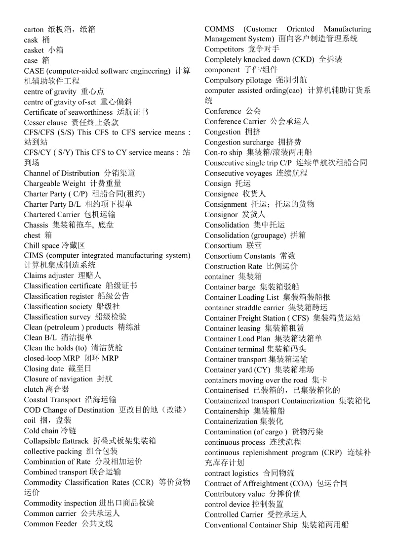 物流专业英语词汇.doc_第3页