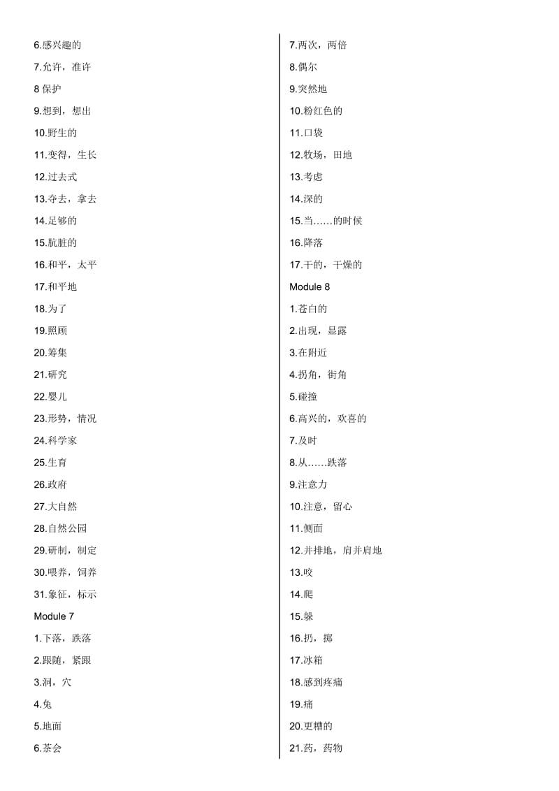 外研版八年级上册英语单词表-中文.doc_第3页