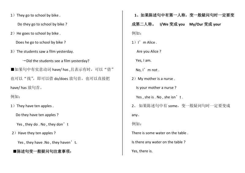 小学英语语法知识讲解一般疑问句的讲解.doc_第3页