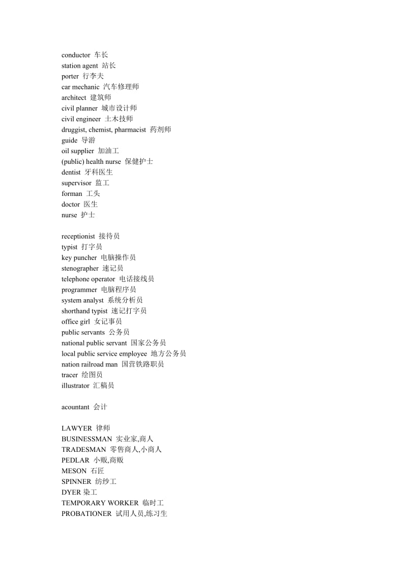 各种职业的英语单词.doc_第3页