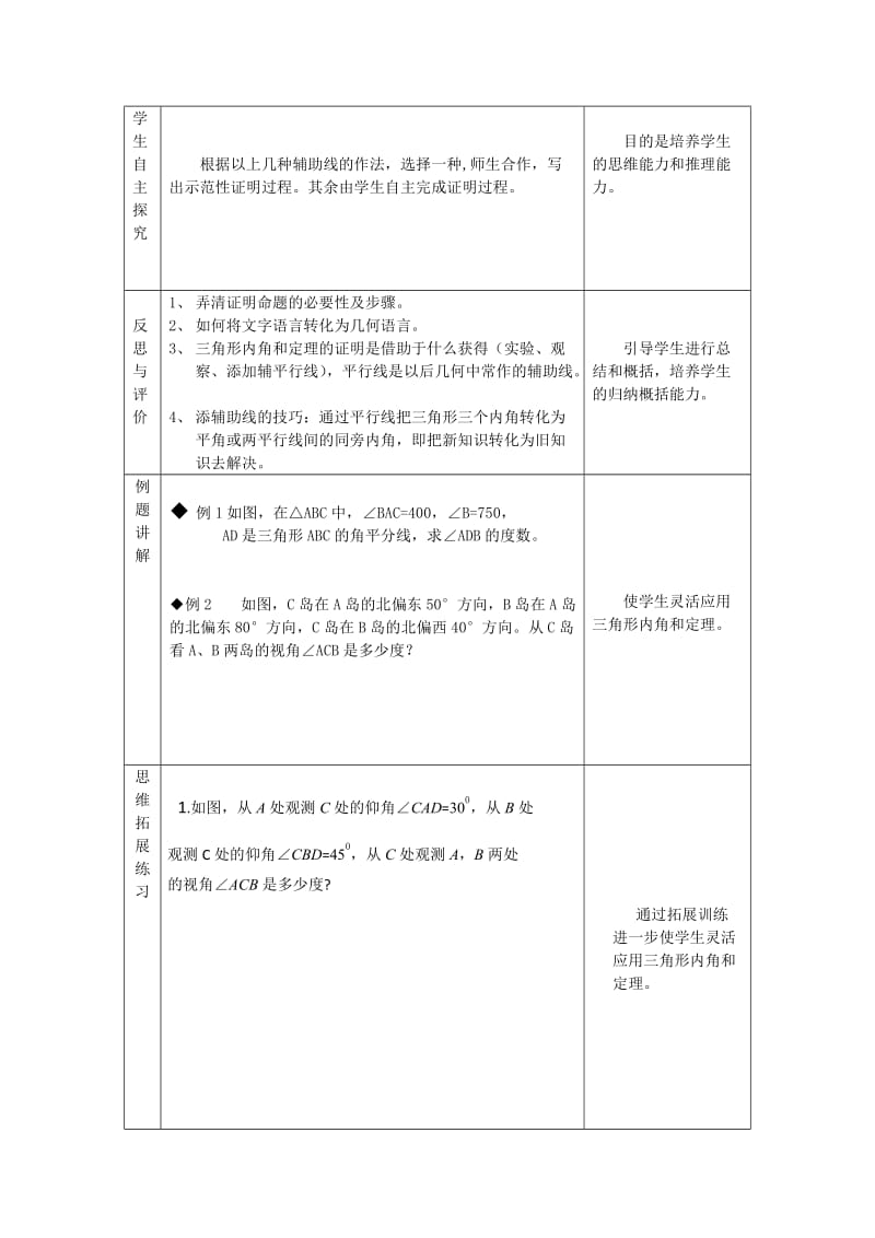 《三角形内角和定理》教学设计方案.doc_第3页