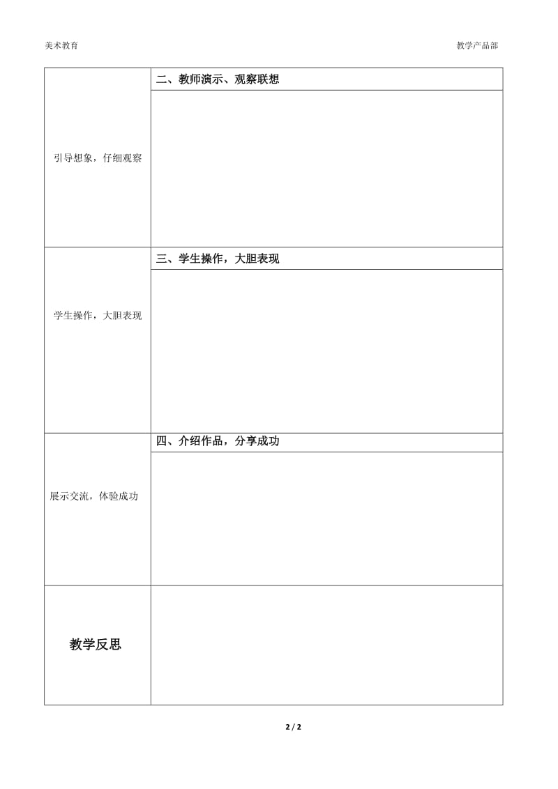 美术培训机构教学详案-备课表模板.doc_第2页