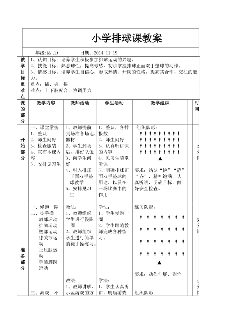 小学排球课教案.doc_第1页