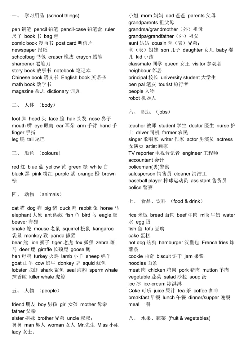 简单日常英语单词.doc_第1页